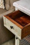 5732-884 Whitewash 1-Drawer/ 1-Door Cabinet with Chicken Wire - Larose-5