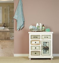 5732-886 Whitewash 5-Drawer and 1-Door Cabinet with Chicken Wire - Larose-2