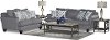 Casual Contemporary Gray-Blue 7 Piece Living Room Set - Bryn