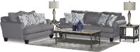 Casual Contemporary Gray-Blue 7 Piece Living Room Set - Bryn