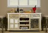 5808-866 Whitewash Console Table with 2- Doors & Wine Rack - Larose-1