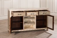 5808-866 Whitewash Console Table with 2- Doors & Wine Rack - Larose-4