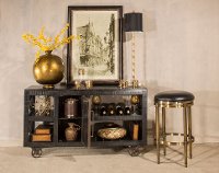 5806-880 Black Wood and Zinc Trolly - Bridgewater
