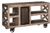 5806-880B Brushed Tan Wood Server with Casters - Bridgewater -2