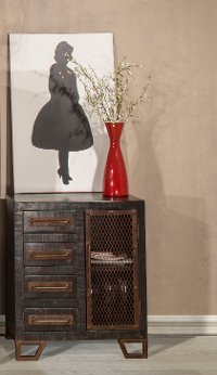 5806-896B Rubbed Black Wood Accent Table - Bridgewater