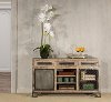 5806-897C Brushed Tan Wood Sofa Table with Wine Rack - Bridgewater