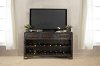 5806-898 Rubbed Black Wood Sofa Table with Wine Rack - Bridgewater