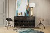 5806-898 Rubbed Black Wood Sofa Table with Wine Rack - Bridgewater -2
