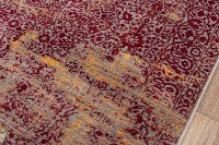 5 x 8 Medium Red, Gold, Cream & Gray Area Rug - Petra