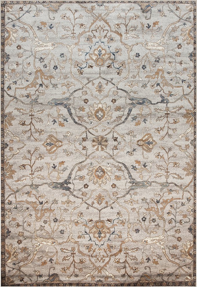 8 x 11 Large Traditional Ivory and Blue Rug - Sonoma-1