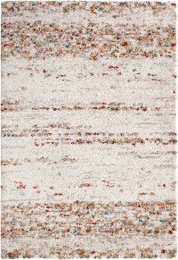 5 x 8 Medium Ivory, Rust, and Teal Blue Rug - Sherpa
