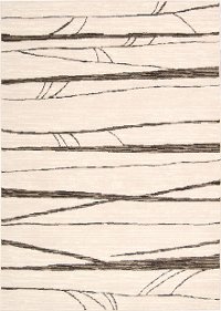 5 x 8 Medium Ivory, Brown, and Black Area Rug - Glistening Nights