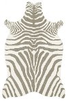 5 x 8 Medium Zebra Print Gray & White Indoor-Outdoor Rug - Zadie Shag -2
