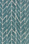 5 x 8 Medium Teal and Gray Indoor-Outdoor Rug - Isle