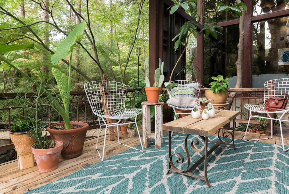 IE-02/5X8/ISLE 5 x 8 Medium Teal and Gray Indoor-Outdoor Rug - Isle-3