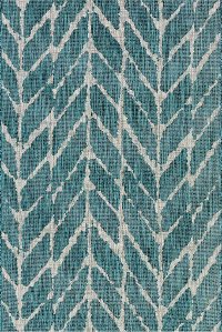 8 x 11 Large Teal and Gray Indoor-Outdoor Rug - Isle