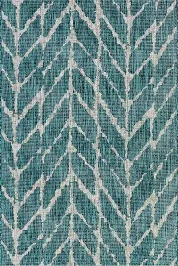 IE-02/8X11/ISLE 8 x 11 Large Teal and Gray Indoor-Outdoor Rug - Isle