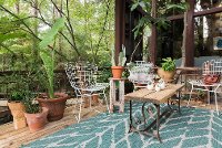 8 x 11 Large Teal and Gray Indoor-Outdoor Rug - Isle-3