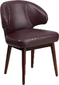 Burgandy Leather Reception Lounge Office Chair