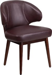 Burgandy Leather Reception Lounge Office Chair