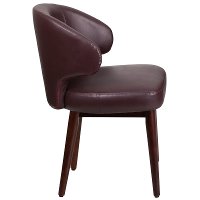 Burgandy Leather Reception Lounge Office Chair-2