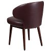 Burgandy Leather Reception Lounge Office Chair-3