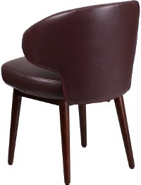 Burgandy Leather Reception Lounge Office Chair-3