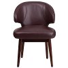 Burgandy Leather Reception Lounge Office Chair-4
