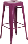 Purple Metal Stackable Bar Stool
