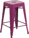 Purple Metal Stackable Counter Height Stool