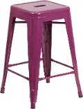 Purple Metal Stackable Counter Height Stool