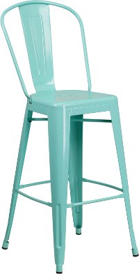Mint Green Metal 30 Inch Bistro Bar Stool