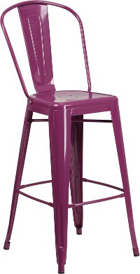 Purple Metal 30 Inch Bistro Bar Stool