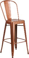 Copper Metal 30 Inch Bistro Bar Stool
