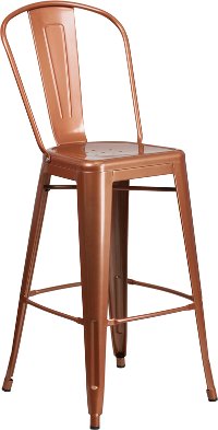 Copper Metal 30 Inch Bistro Bar Stool