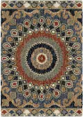 4412/8X11/WILDWEAVE Wild Weave 8 x 11 Indochina Blue, Red, and Green Area Rug