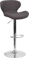 Contemporary Black Fabric Adjustable Bar Stool