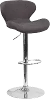 Contemporary Black Fabric Adjustable Bar Stool