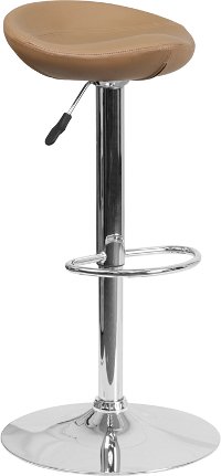 Contemporary Backless Cappuccino Vinyl Adjustable Bar Stool