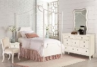 Magnolia Home Furniture White Full 6 Piece Canopy Bedroom Set - Traditional Manor