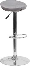 Contemporary Backless Gray Vinyl Adjustable Bar Stool