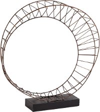 17 Inch Metal Gallison Sculpture on Wood Stand