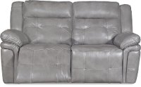 Gray Leather-Match 2 Piece Glider Loveseat - Wyatt