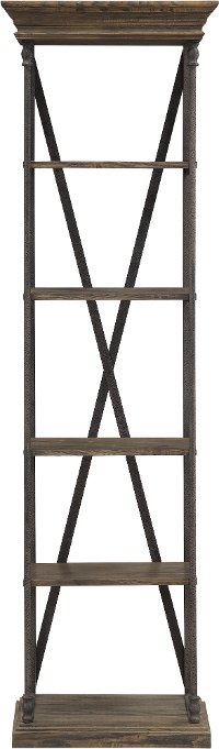 25 Inch Rustic Hylas Medium Brown Bookcase - Corbin-2