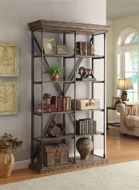 49 Inch Rustic Hylas Medium Brown Bookcase - Corbin