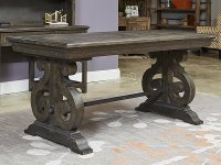 Deep Weathered Pine Writing Desk - Bellamy