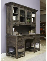 Deep Weathered Pine Executive Desk