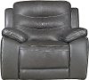 Charcoal Gray Leather-Match Power Glider Recliner - Shawn