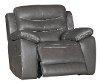 Charcoal Gray Leather-Match Power Glider Recliner - Shawn-2