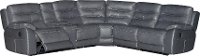 Charcoal Gray Leather-Match 6 Piece Power Reclining Sectional - Shawn